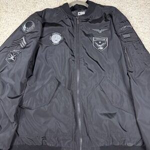 CSG Champs MA-1 Bomber Jacket Men's 2XL Black Flight Windbreaker Military...‎